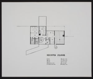 Second floor plan of Gropius House